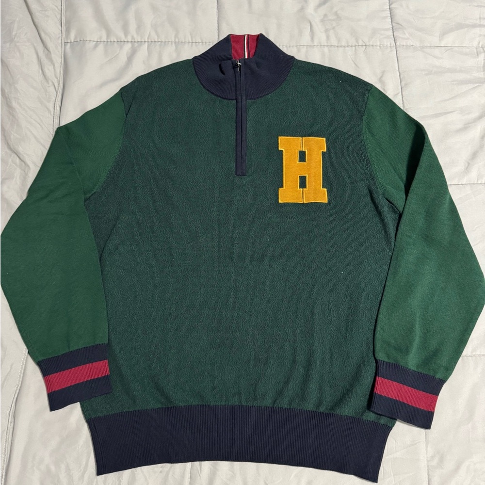 Tommy Hilfiger Men's Adaptive Quarter Zip H Sweater with Zipper Closure